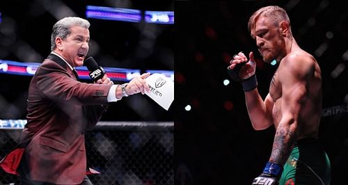 Bruce Buffer (Left) believes Conor McGregor (Right) can maintain the level that he's reached