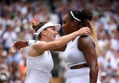 Simona Halep (left) and Serena Williams