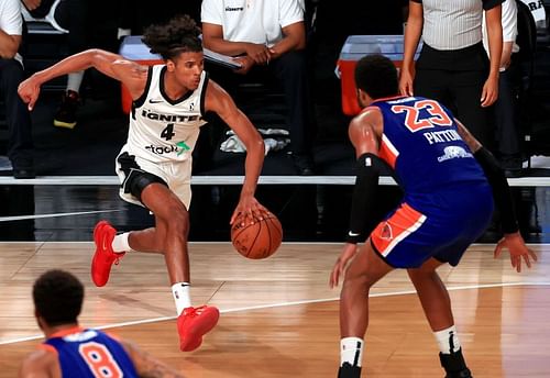 Jalen Green #4 of the NBA G League Ignite drives to the basket during a G-League