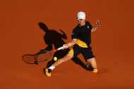 Diego Schwartzman plays a forehand