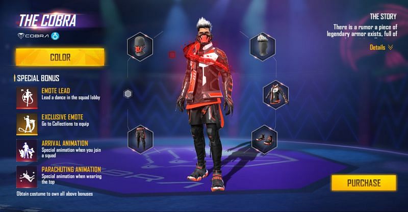 Interface for customising the outfit