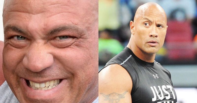 Kurt Angle and The Rock.