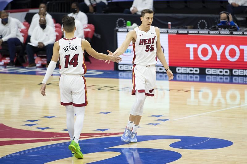 Tyler Herro and Duncan Robinson