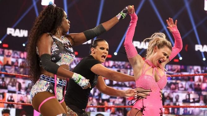 Naomi reacts to Lana putting Nia Jax through a table on WWE RAW