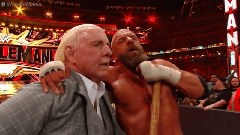 Ric Flair and Triple H at WrestleMania