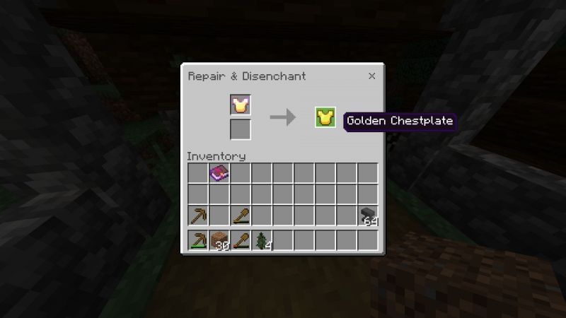 Crafting golden chestplate