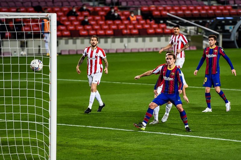 Antoine Griezmann was on target against Athletic Bilbao again but this time he won the match for Barcelona