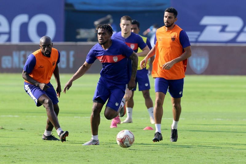 NorthEast United FC players train ahead of their clash against Chennaiyin FC (Image Courtesy: ISL Media)