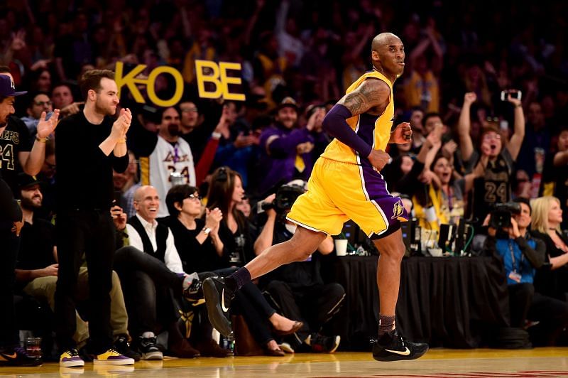 Kobe Bryant in his final game with the LA Lakers. Photo: Harry How/Getty Images.