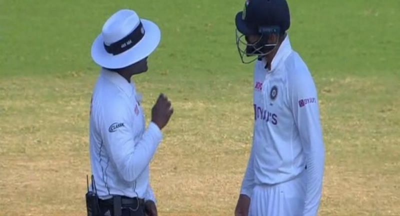 Virat Kohli in an argument with umpire Nitin Menon