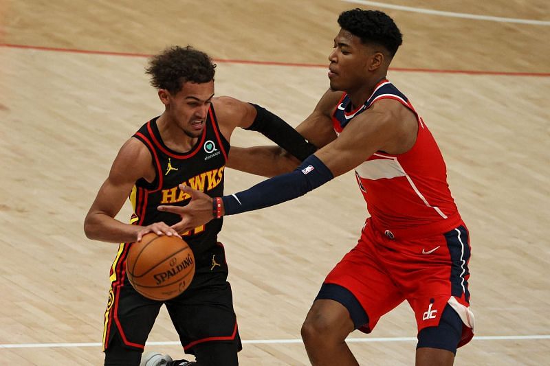 Trae Young (#11) of the Atlanta Hawks