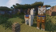 A Llama tied to a Fence post (Image via Minecraft)