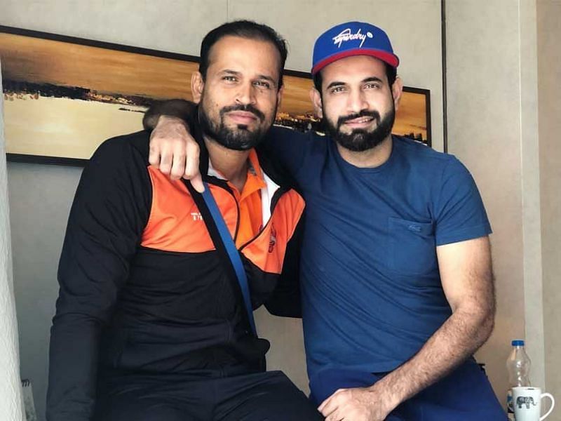 Yusuf Pathan (left) with his younger brother Irfan Pathan (right)