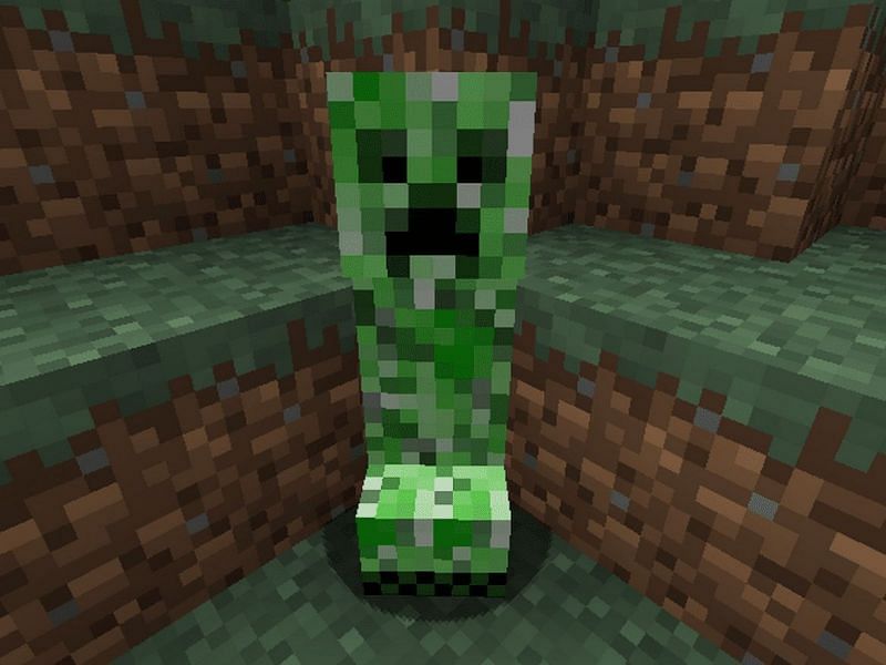 An innocent-looking but highly deadly Minecraft creeper