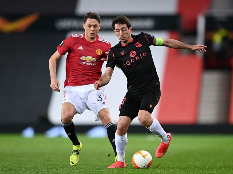 Mikel Oyarzabal missed a first half penalty against Manchester United