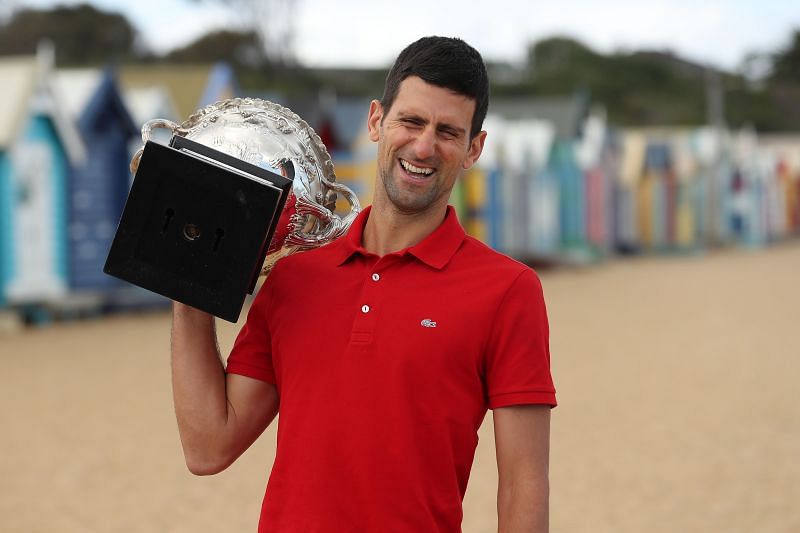 Novak Djokovic with his 2021 Australian Open title