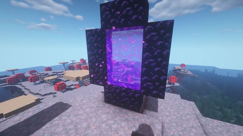 Cheapest way to craft a Nether Portal (Image via Minecraft)