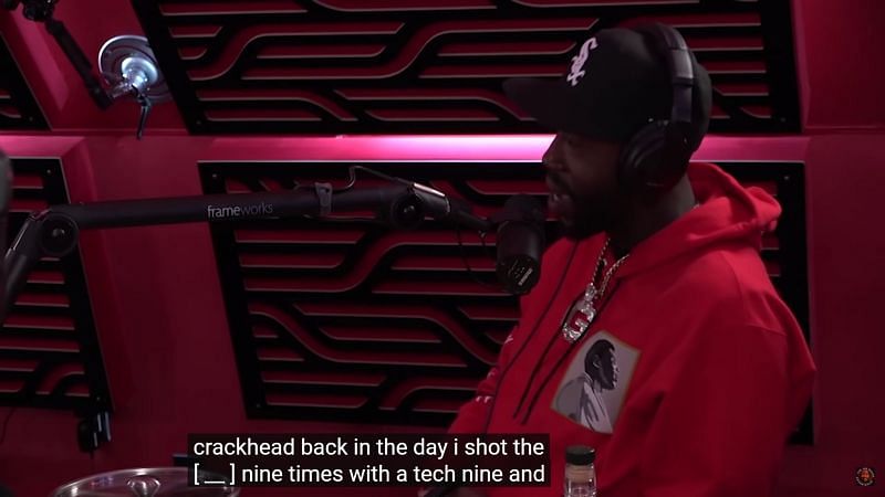 Freddie Gibbs revealing that he had once shot a drug addict (Image via YouTube/PowerfulJRE)