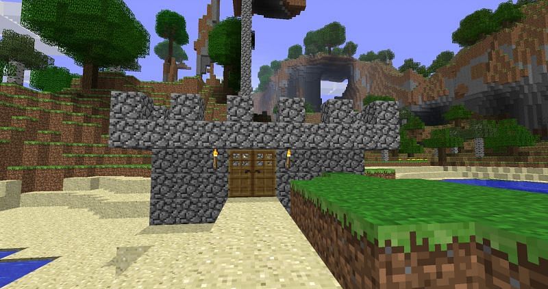 A house built in Minecraft Beta 1.2 in 2011 (Image via u/potato-of-Ireland on Reddit)