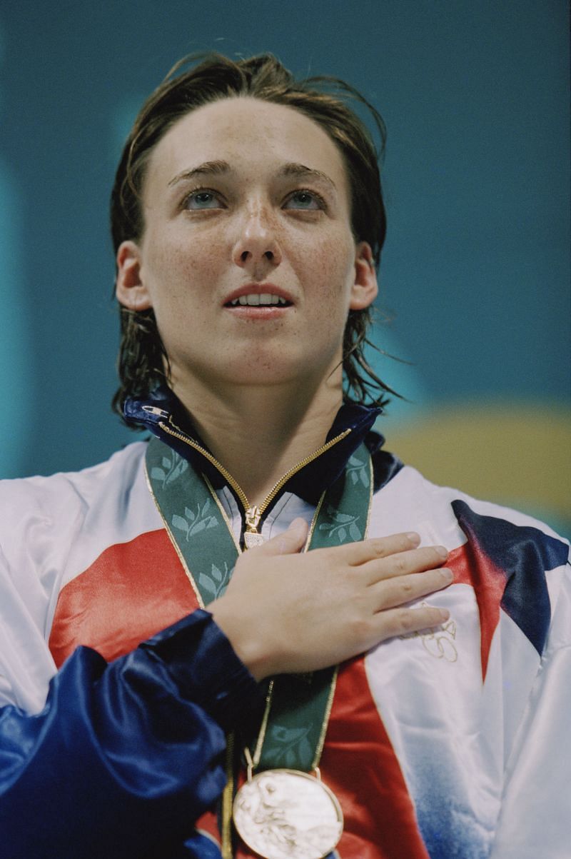 Amy Van Dyken won the gold in the Women&#039;s 4 x 100 metre Freestyle Relay in the 1996 Atlanta Olympics/