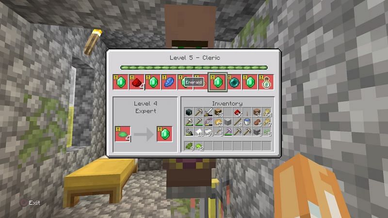 Four scutes for one emerald trade (Image via Minecraft)