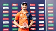 Brandon Glover after winning the MOM award against UAE, ICC T20 World Cup Qualifier, 2019 (Photo: ICC)