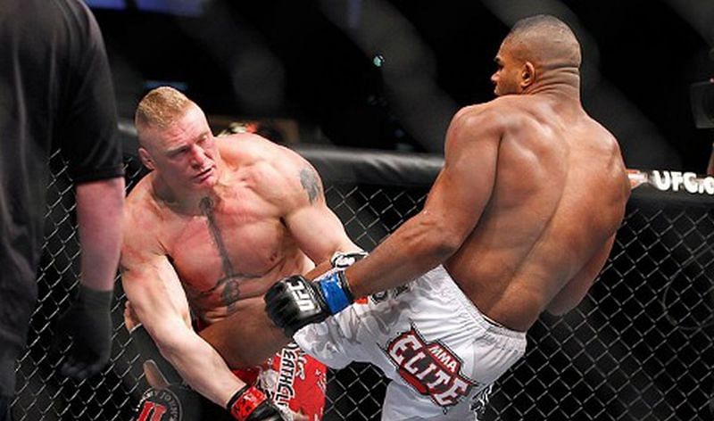 Brock Lesnar (left); Alistair Overeem (right)