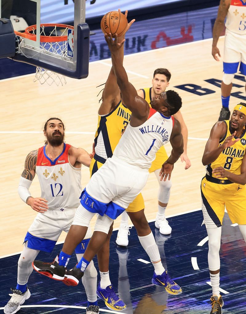 Zion Williamson in action against Indiana Pacers