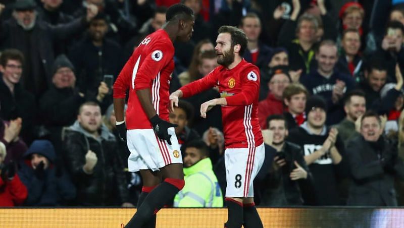 Paul Pogba and Juan Mata are two notable absentees for Manchester United
