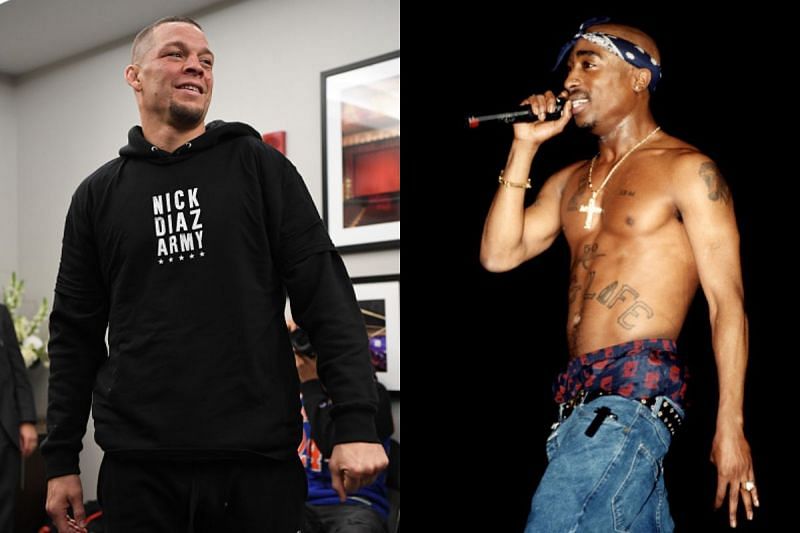 Nate Diaz (left) and Tupac Shakur (right)