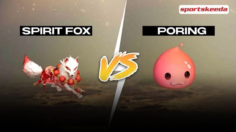 Comparing the abilities of Poring and Spirit Fox in Free Fire (Image via Sportskeeda)