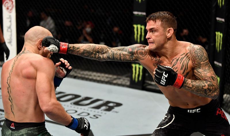 Conor McGregor (left); Dustin Poirier (right)