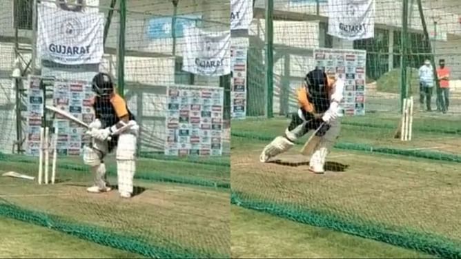 Watch: Ajinkya Rahane enjoys every minute of net practice at the Motera Stadium