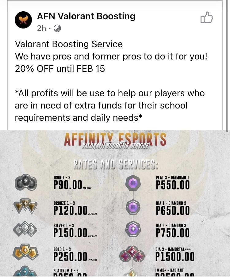 Affinity Esports accused of elo boosting in Valorant, official handle  replies to clear name
