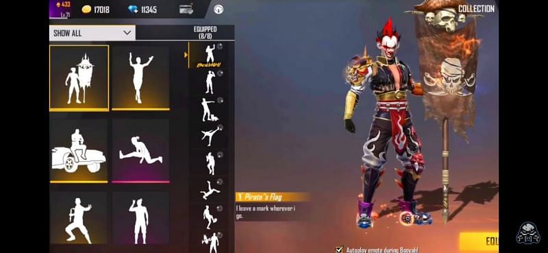 Pirate&#039;s Flag emote in Free Fire (Image via Pronation/YouTube)