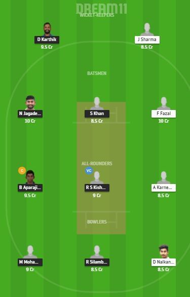 TN vs VID Dream11 Team Suggestions