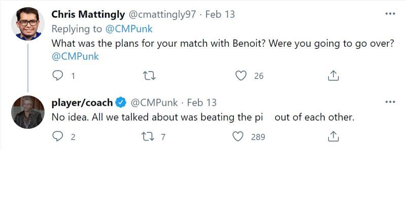 CM Punk&#039;s response to the question.