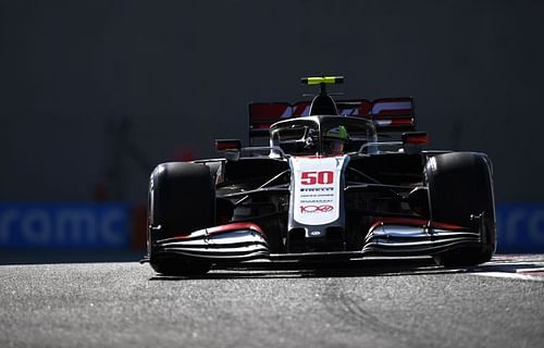 Mick Schumacher gets some experience in the Haas F1 car. Photo: Rudy Carezzevoli/Getty Images