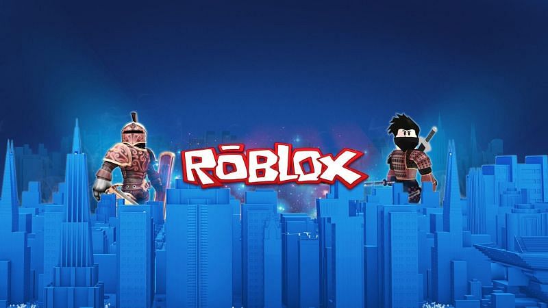 Two Roblox Avatars standing in the middle of a cityscape. (Image via wallpapercave.com)