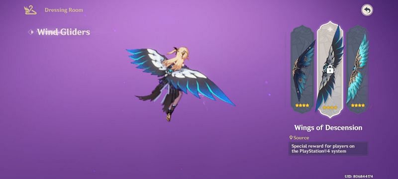 PS4 Exclusive wind glider in Genshin Impact