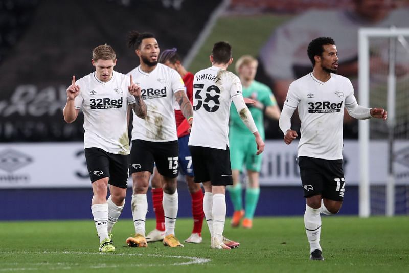 Derby County won 2-0 against Huddersfield in their last game
