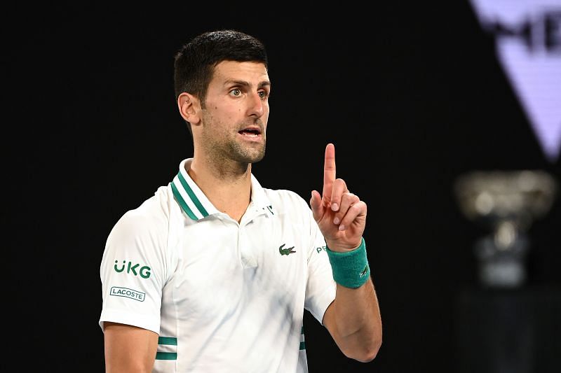 Novak Djokovic at the 2021 Australian Open