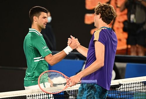 Novak Djokovic after defeating Taylor Fritz