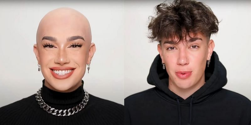 James Charles was recently spotted sporting the bald look by paparazzi which is now revealed as fake (image via James Charles Youtube)