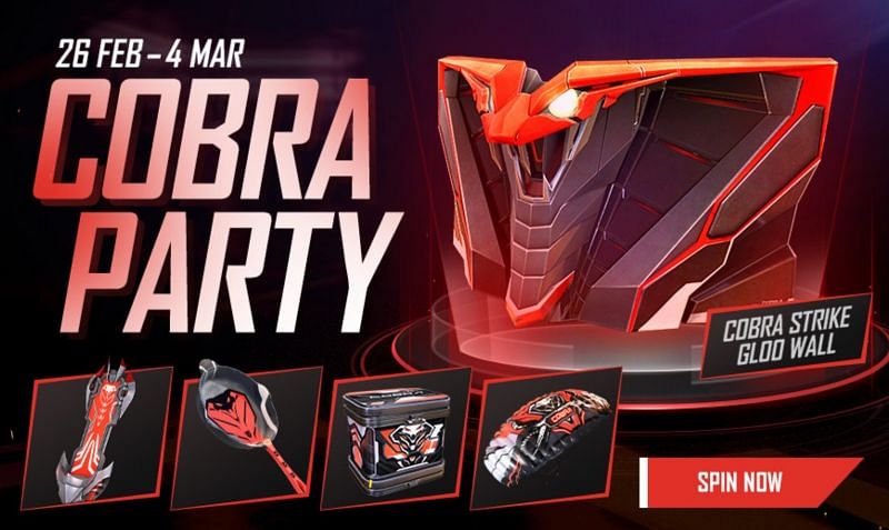 The Cobra Party event in Free Fire