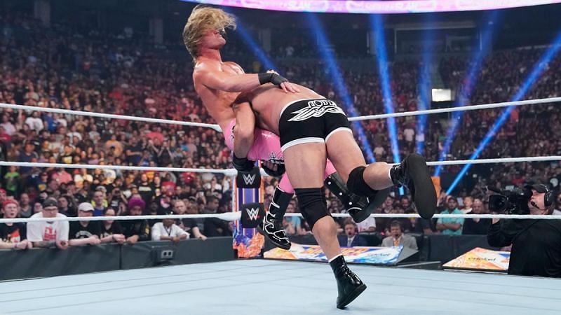 Dolph Ziggler speared by Goldberg