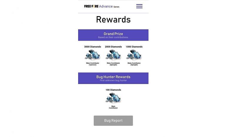 Bug Report rewards