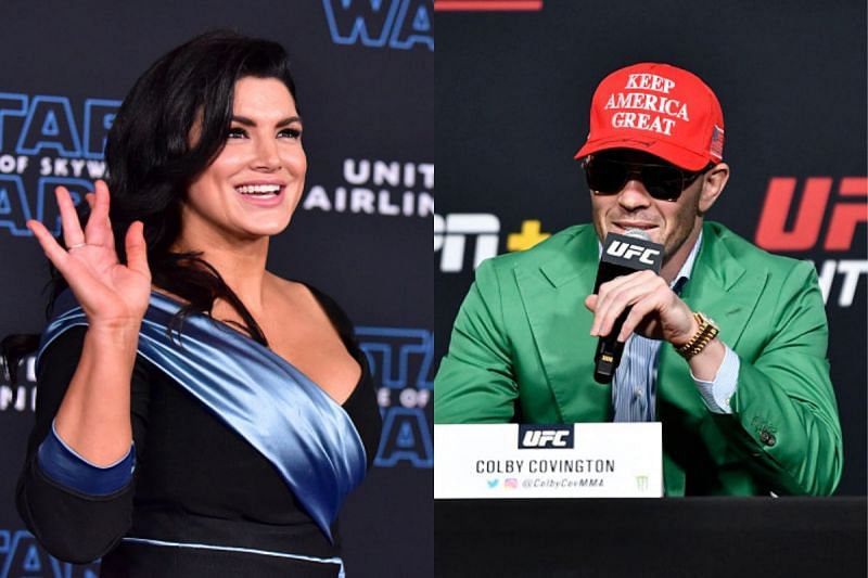 Colby Covington (right) commented on the recent Gina Carano (left) controversy