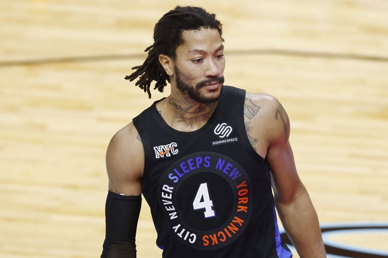 Derrick Rose #4 of the New York Knicks