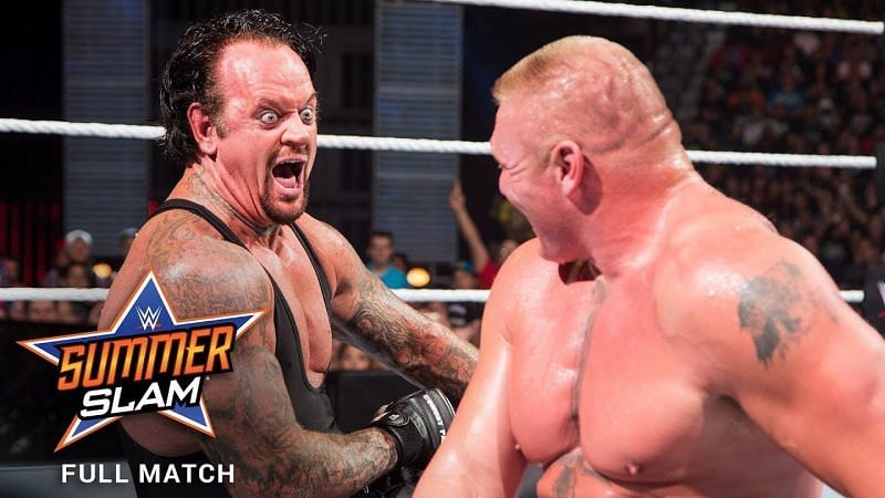 The Undertaker and Brock Lesnar at SummerSlam 2015